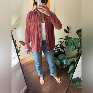 Madewell mauve corduroy shirt